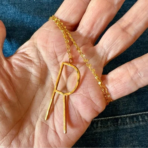 NWT Anthropologie initial R fashion necklace - Picture 3 of 8